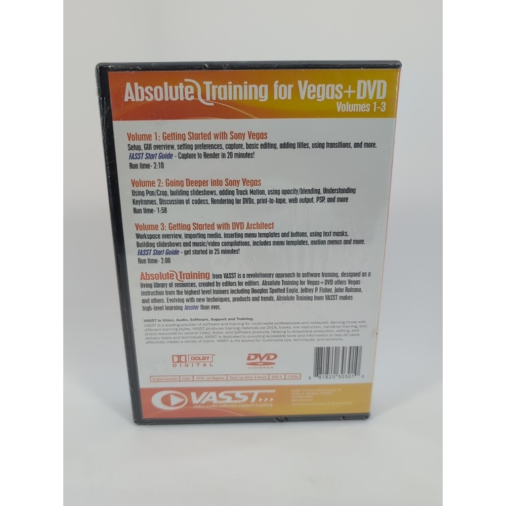 Absolute Training for Vegas + DVD Volumes 1-3 VASST - New Sealed - Picture 2 of 6
